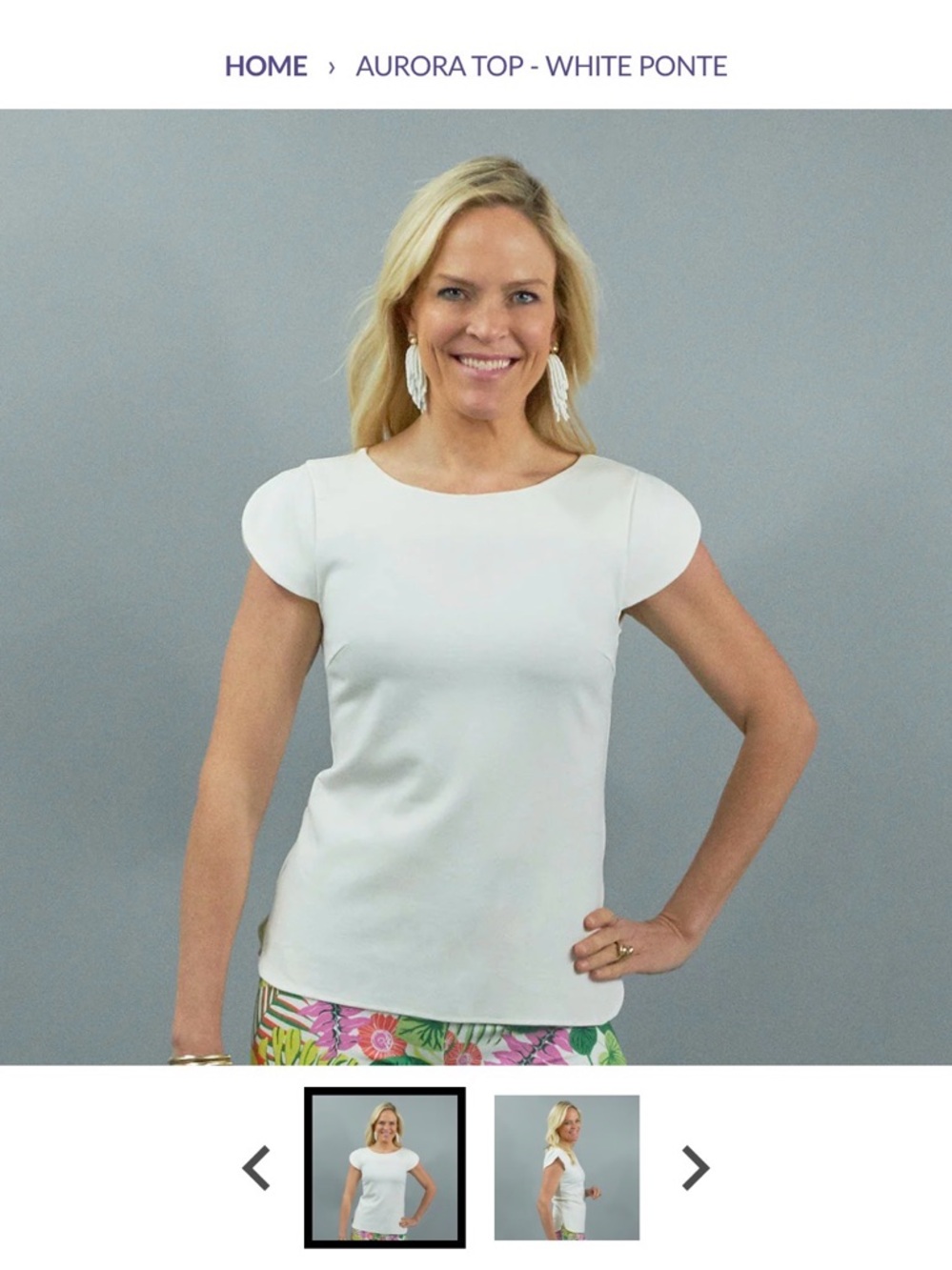 CK Bradley white Cap Sleeve Top